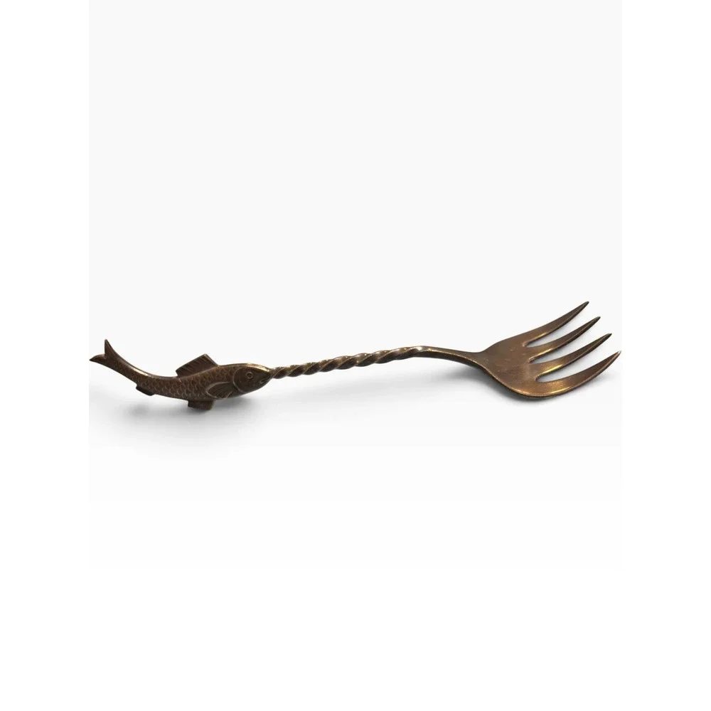 WMF Alpacca Silver Plated Fish Sardine Serving Fork Twisted Stem Art Nouveau